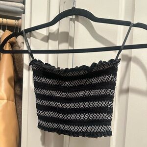 Forever 21 Black and White Ribbed Crop Camisole
